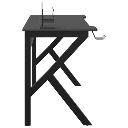 Scrivania da Gaming con Gambe a K Nera 110x60x75 cm