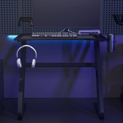 Scrivania da Gaming con Gambe a ZZ Nera 90x60x75 cm - homemem39