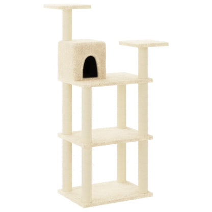 Albero per Gatti con Tiragraffi in Sisal Crema 118,5 cm | homemem39