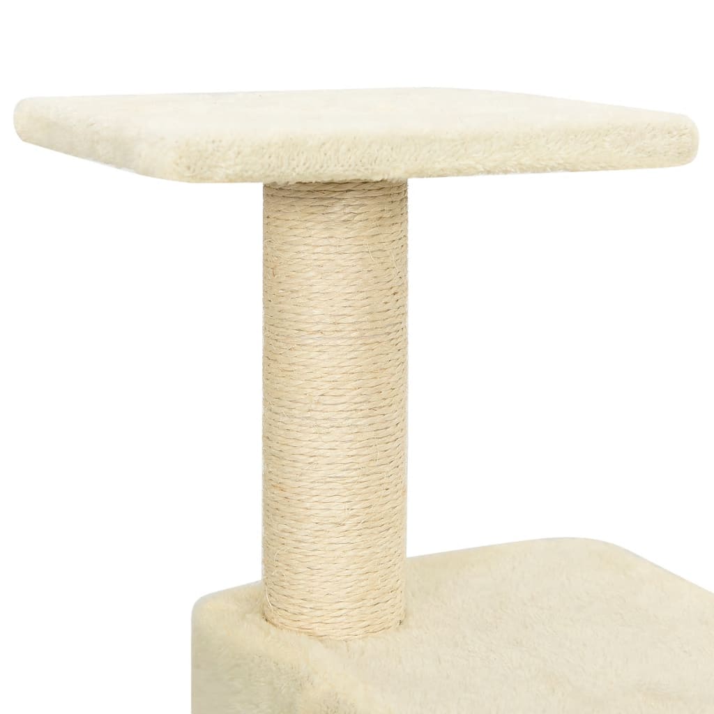 Albero per Gatti con Tiragraffi in Sisal Crema 118,5 cm | homemem39