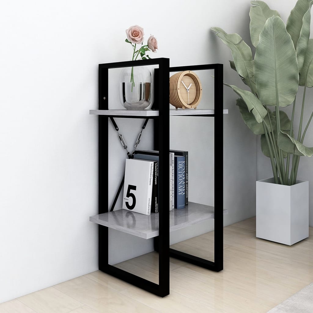 Libreria 2 Ripiani Grigio Cemento 40x30x70 cm Legno Multistrato | homemem39