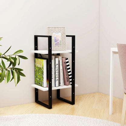 Libreria a 2 Ripiani Bianca 40x30x70 cm in Massello di Pino | homemem39