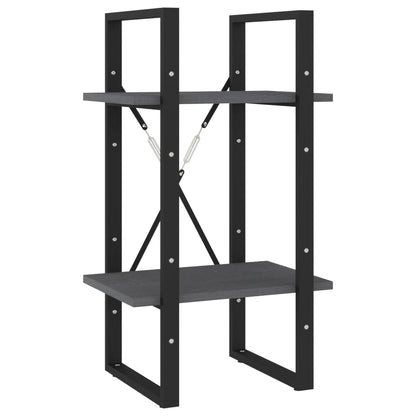 Libreria a 2 Ripiani Grigia 40x30x70 cm in Massello di Pino | homemem39