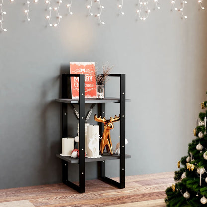 Libreria a 2 Ripiani Grigia 40x30x70 cm in Massello di Pino | homemem39