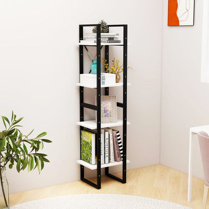 Libreria a 4 Ripiani Bianca 40x30x140 cm in Massello di Pino | homemem39