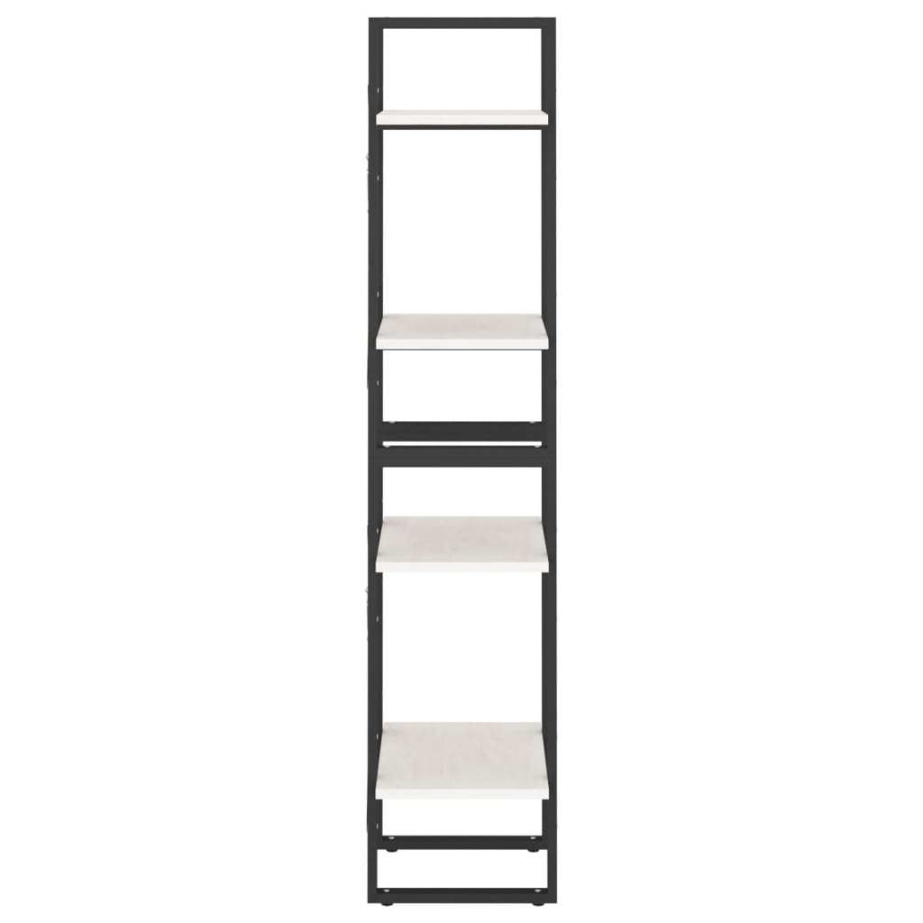 Libreria a 4 Ripiani Bianca 40x30x140 cm in Massello di Pino | homemem39