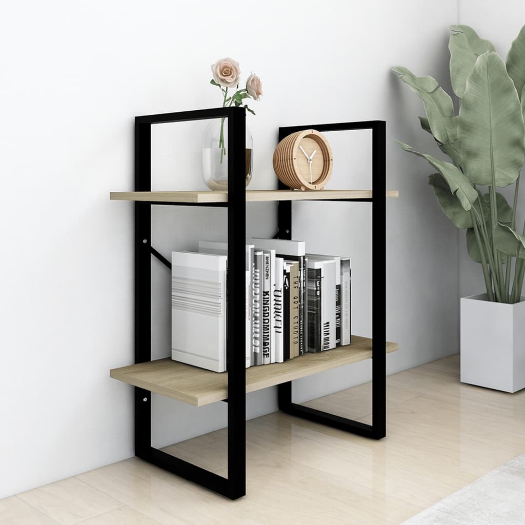Libreria 2 Ripiani Rovere Sonoma 60x30x70 cm Legno Multistrato | homemem39