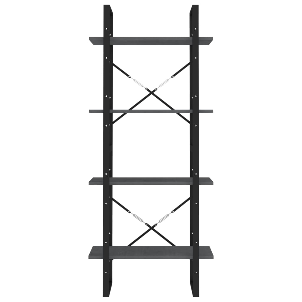 Libreria a 4 Ripiani Grigia 60x30x140 cm in Massello di Pino - homemem39