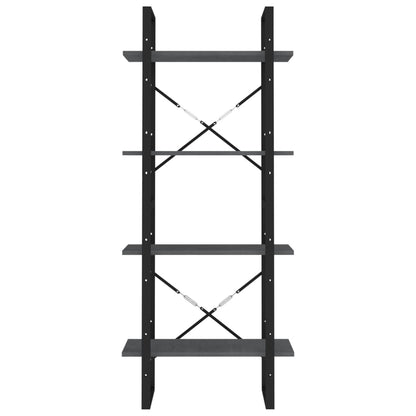 Libreria a 4 Ripiani Grigia 60x30x140 cm in Massello di Pino - homemem39