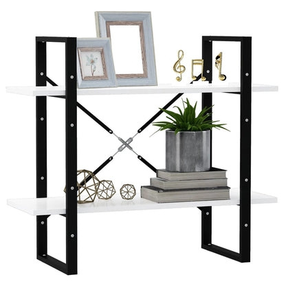 Libreria a 2 Ripiani Bianca 80x30x70 cm in Legno Multistrato | homemem39