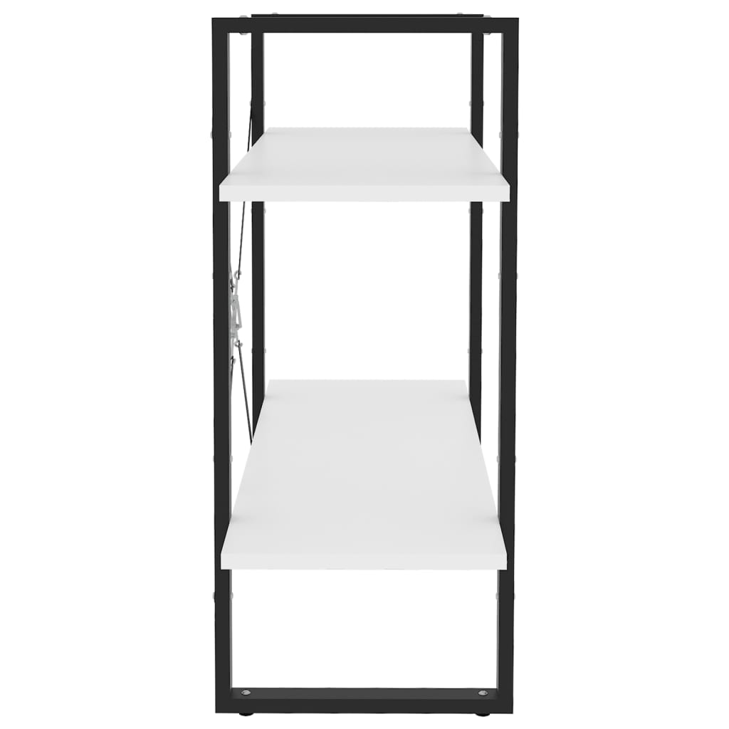 Libreria a 2 Ripiani Bianca 80x30x70 cm in Legno Multistrato | homemem39