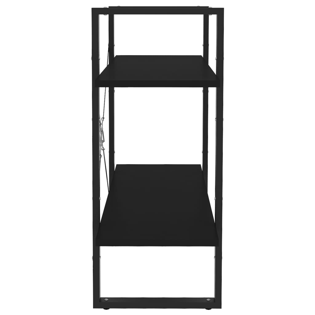 Libreria a 2 Ripiani Nera 80x30x70 cm in Legno Multistrato