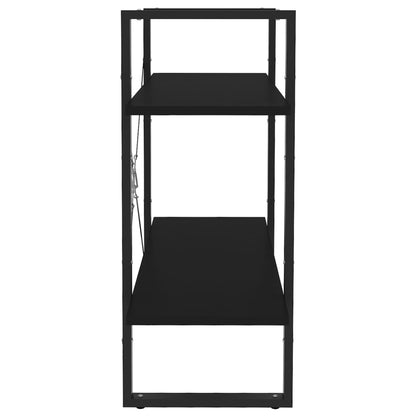 Libreria a 2 Ripiani Nera 80x30x70 cm in Legno Multistrato