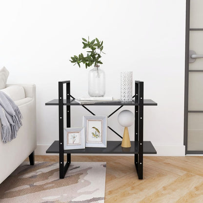 Libreria a 2 Ripiani Grigia 80x30x70 cm in Legno Multistrato