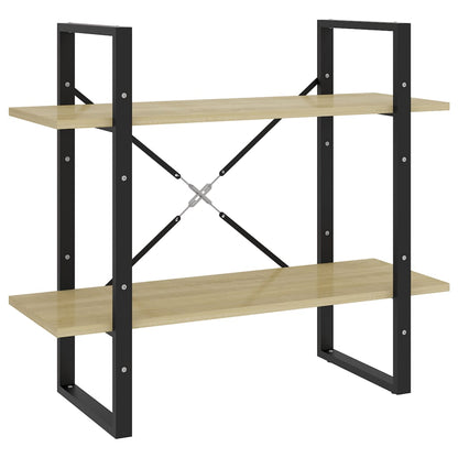 Libreria 2 Ripiani Rovere Sonoma 80x30x70 cm Legno Multistrato | homemem39