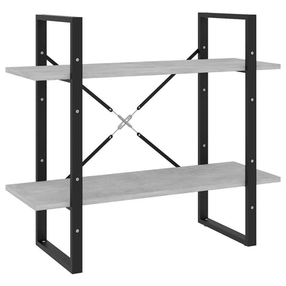 Libreria 2 Ripiani Grigio Cemento 80x30x70 cm Legno Multistrato | homemem39
