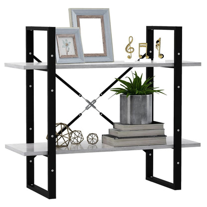Libreria 2 Ripiani Grigio Cemento 80x30x70 cm Legno Multistrato | homemem39