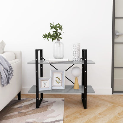 Libreria 2 Ripiani Grigio Cemento 80x30x70 cm Legno Multistrato | homemem39