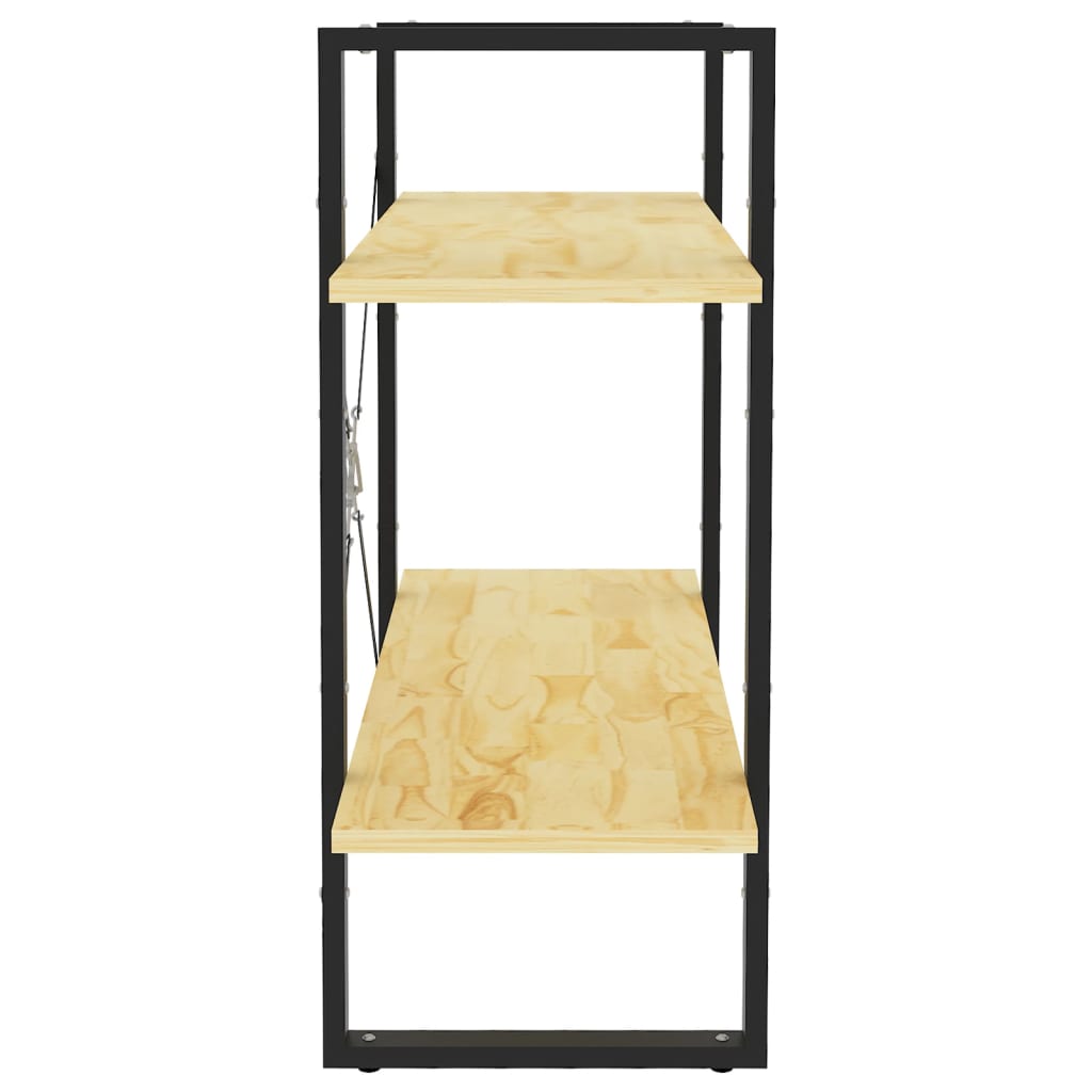 Libreria a 2 Ripiani 80x30x70 cm in Legno Massello di Pino | homemem39
