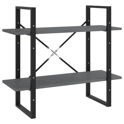 Libreria a 2 Ripiani Grigia 80x30x70 cm in Massello di Pino | homemem39