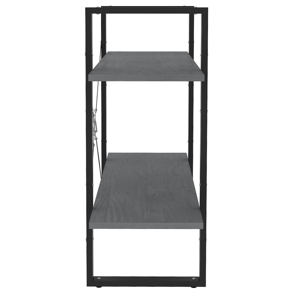 Libreria a 2 Ripiani Grigia 80x30x70 cm in Massello di Pino | homemem39