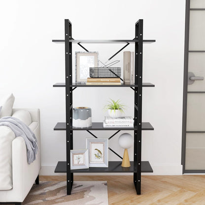 Libreria a 4 Ripiani Grigia 80x30x140 cm in Legno Multistrato | homemem39