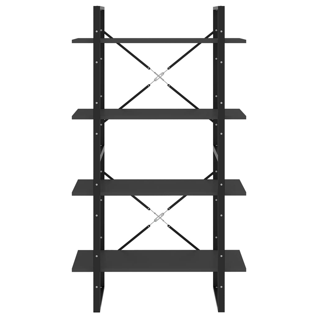 Libreria a 4 Ripiani Grigia 80x30x140 cm in Legno Multistrato | homemem39