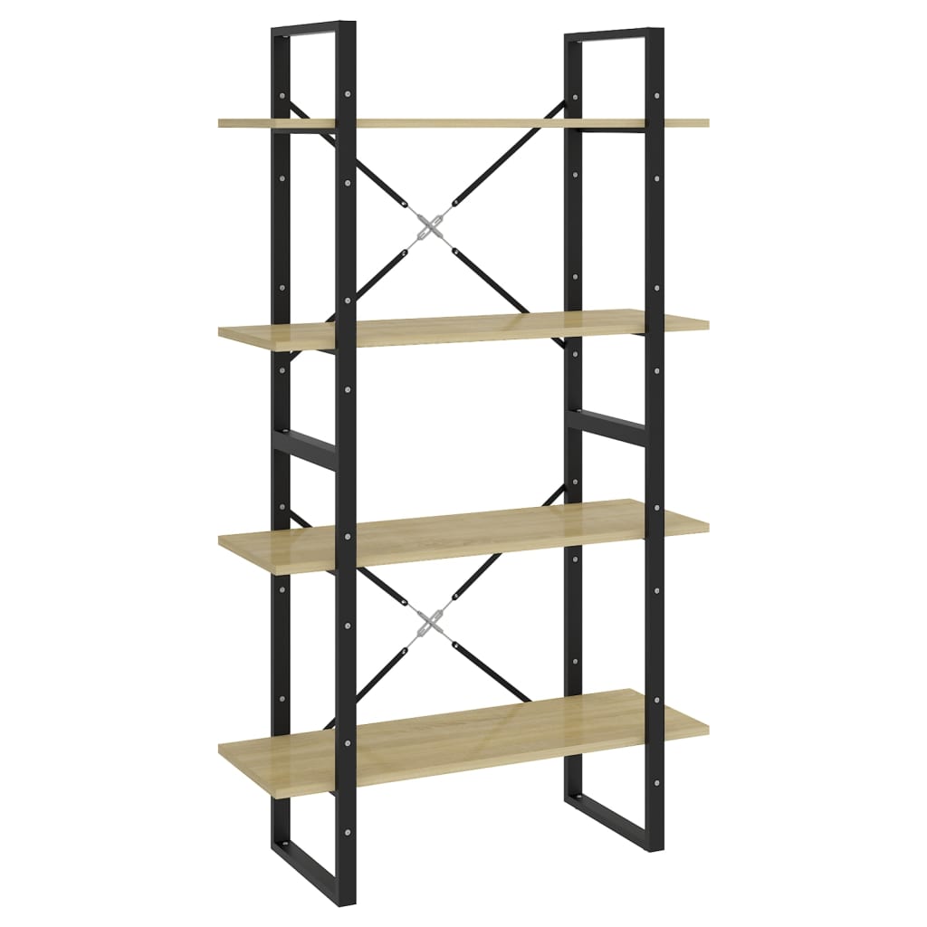 Libreria 4 Ripiani Rovere Sonoma 80x30x140 cm Legno Multistrato | homemem39