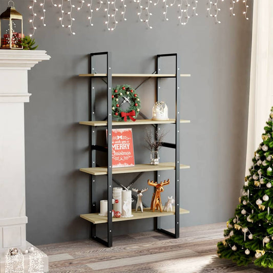 Libreria 4 Ripiani Rovere Sonoma 80x30x140 cm Legno Multistrato | homemem39
