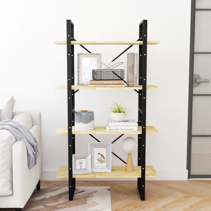 Libreria a 4 Ripiani 80x30x140 cm in Legno Massello di Pino | homemem39