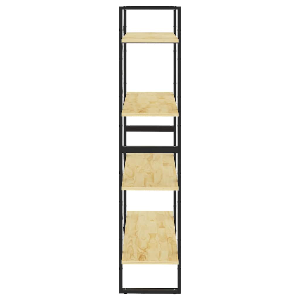 Libreria a 4 Ripiani 80x30x140 cm in Legno Massello di Pino