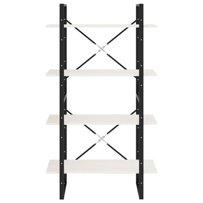 Libreria a 4 Ripiani Bianca 80x30x140 cm in Massello di Pino | homemem39