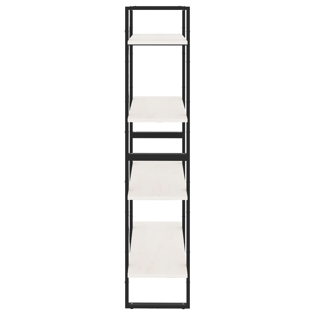 Libreria a 4 Ripiani Bianca 80x30x140 cm in Massello di Pino | homemem39