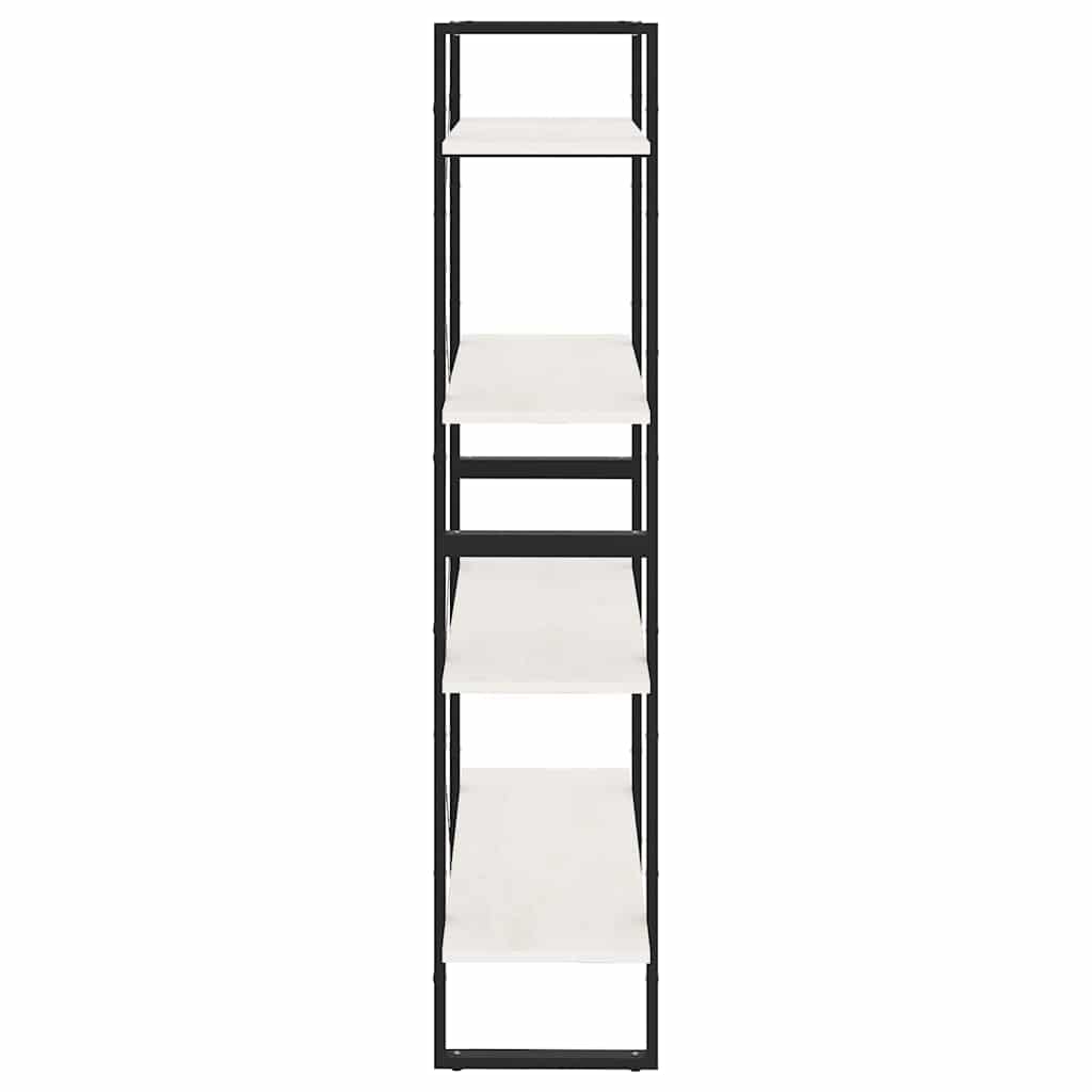 Libreria a 4 Ripiani Bianca 80x30x140 cm in Massello di Pino
