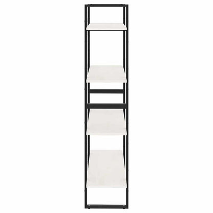 Libreria a 4 Ripiani Bianca 80x30x140 cm in Massello di Pino
