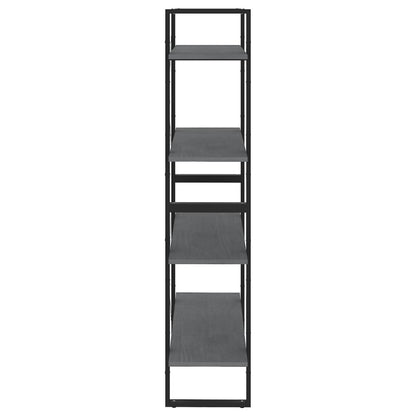 Libreria a 4 Ripiani Grigia 80x30x140 cm in Massello di Pino
