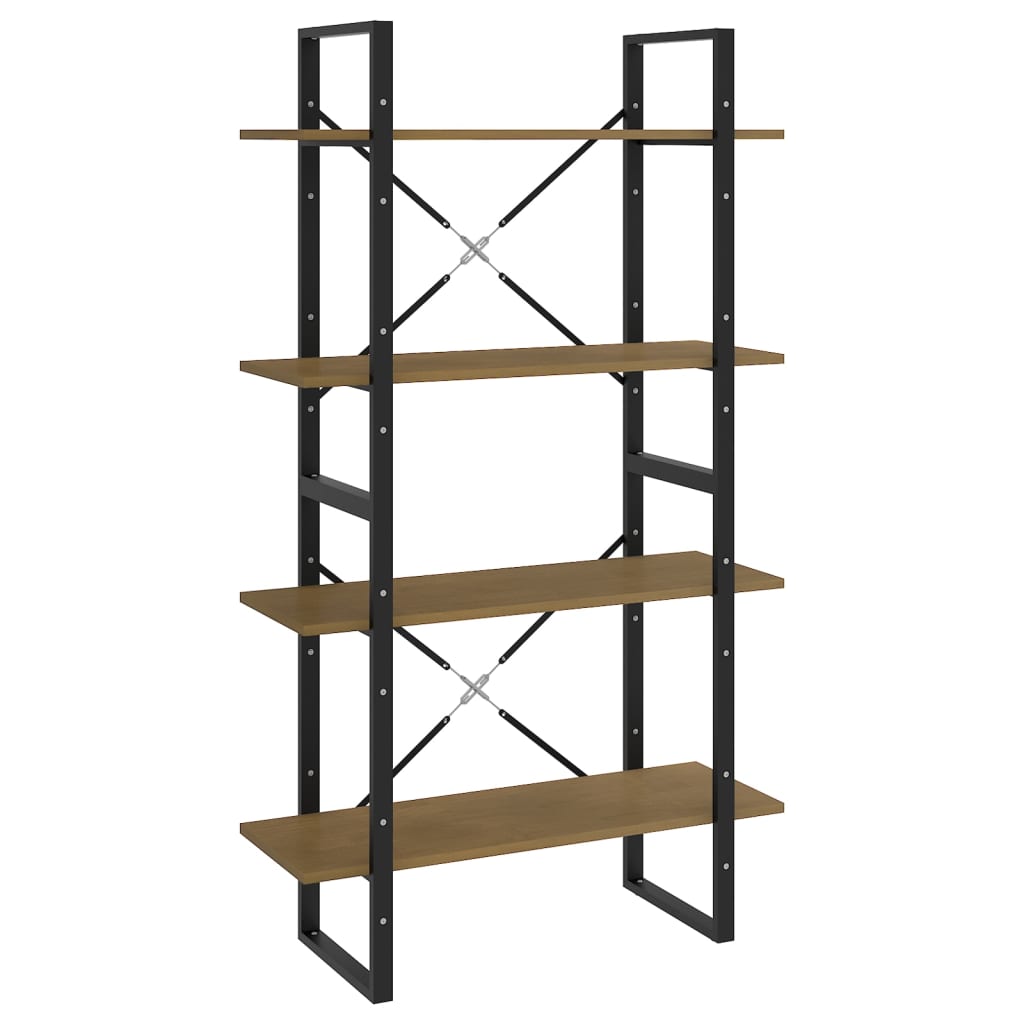 Libreria a 4 Ripiani 80x30x140 cm in Legno Massello di Pino | homemem39