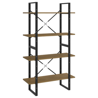 Libreria a 4 Ripiani 80x30x140 cm in Legno Massello di Pino | homemem39