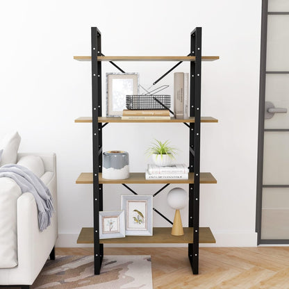 Libreria a 4 Ripiani 80x30x140 cm in Legno Massello di Pino | homemem39