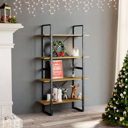 Libreria a 4 Ripiani 80x30x140 cm in Legno Massello di Pino | homemem39
