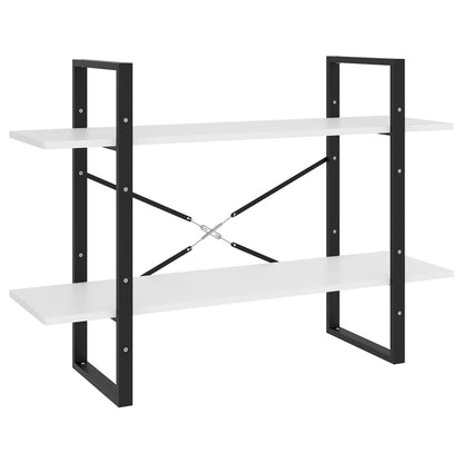 Libreria a 2 Ripiani Bianca 100x30x70 cm in Legno Multistrato | homemem39