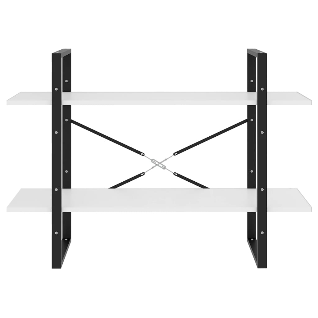 Libreria a 2 Ripiani Bianca 100x30x70 cm in Legno Multistrato | homemem39