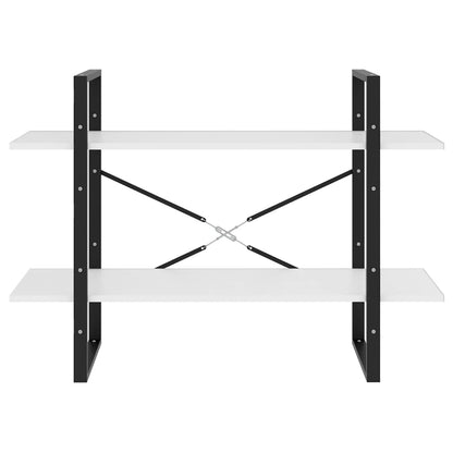 Libreria a 2 Ripiani Bianca 100x30x70 cm in Legno Multistrato | homemem39