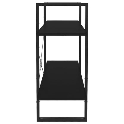 Libreria a 2 Ripiani Nera 100x30x70 cm in Legno Multistrato