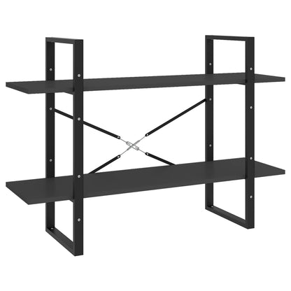 Libreria a 2 Ripiani Grigia 100x30x70 cm in Legno Multistrato | homemem39