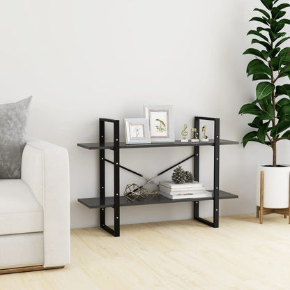 Libreria a 2 Ripiani Grigia 100x30x70 cm in Legno Multistrato | homemem39