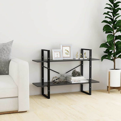 Libreria a 2 Ripiani Grigia 100x30x70 cm in Legno Multistrato