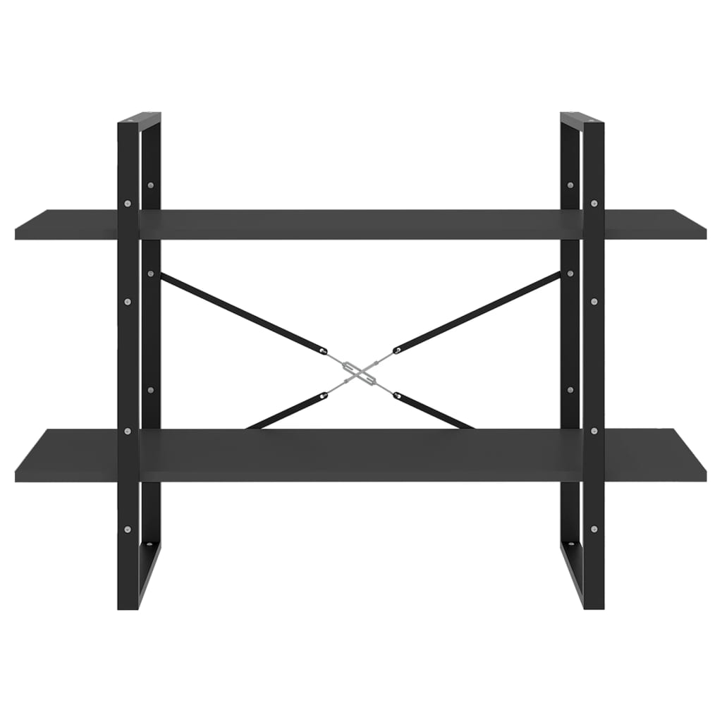 Libreria a 2 Ripiani Grigia 100x30x70 cm in Legno Multistrato | homemem39