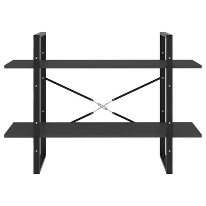 Libreria a 2 Ripiani Grigia 100x30x70 cm in Legno Multistrato | homemem39