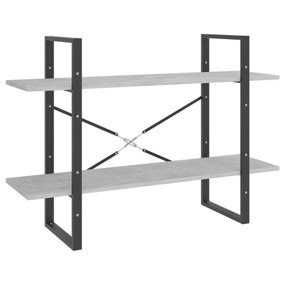 Libreria 2 Ripiani Grigio Cemento 100x30x70cm Legno Multistrato | homemem39